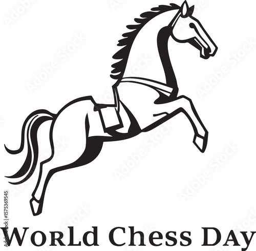 Minimalist Chess Silhouettes Vector Set – Strategy Game Pieces and Player Illustrations on White Background. world chess day.