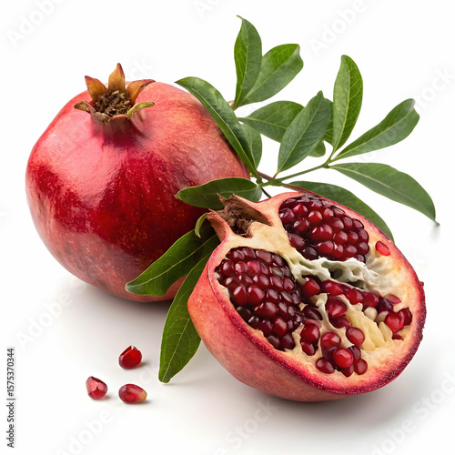 pomegranate on white background