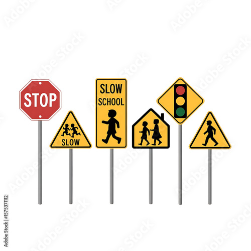 Road Safety Signs Collection: Navigating Traffic for Pedestrian and Vehicle Safety