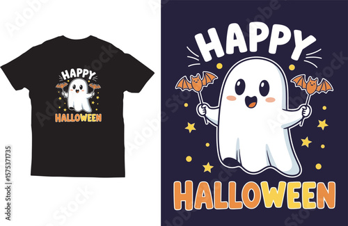 Happy halloween typography t-shirt design