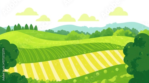 Rural landscape illustration
