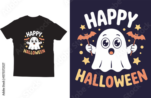 Happy halloween typography t shirt design