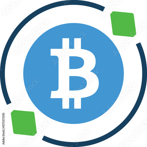 Bitcoin cryptocurrency logo design concept for digital currency and blockchain technology use case design