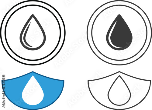 water drop icon set. simple water droplet symbol. transparent png and vector illustration.water, droplet, environmental, flow, fluid, glossy, gradient, graphic, infographic, liquid, outline, purity, 