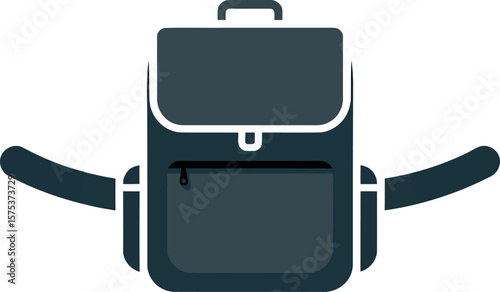 Backpack icon vector illustration for school travel and hiking gear design element vector art