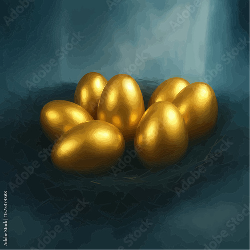 golden eggs in a nest