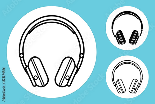 headphone icon. simple headset icons for app, ui, website. transparent png and vector illustration.earphones, clip art, graphic, image, microphone, pictogram, service, signs, silhouette, sound, 