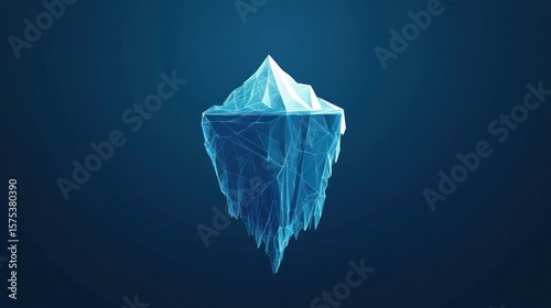 Abstract ice berg on dark background