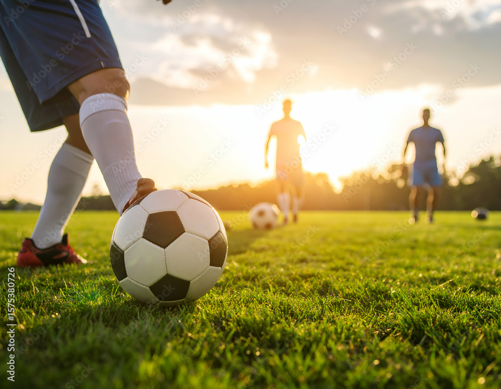 Fototapeta premium Sunset Soccer Practice.