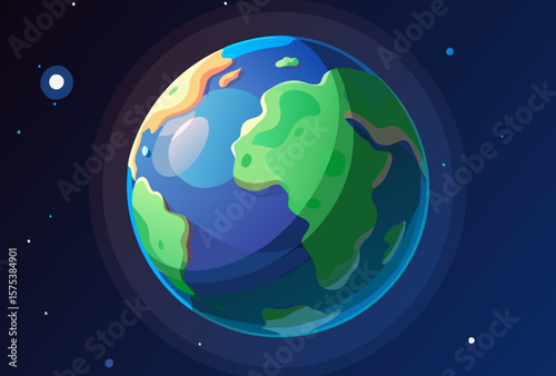 Vibrant Earth. A Colorful Space View