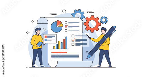 Illustrating the process of business growth and financial analysis