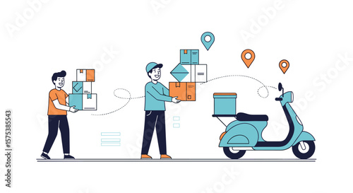 Efficient delivery services connecting customers with packages via modern logistics network