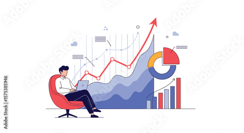 Analyzing financial growth charts with data visualization tools and strategy development