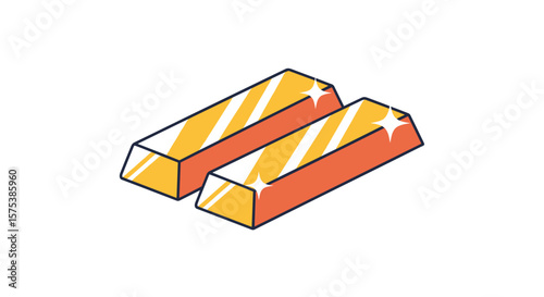 Two shiny gold bars representing wealth and prosperity shining brightly