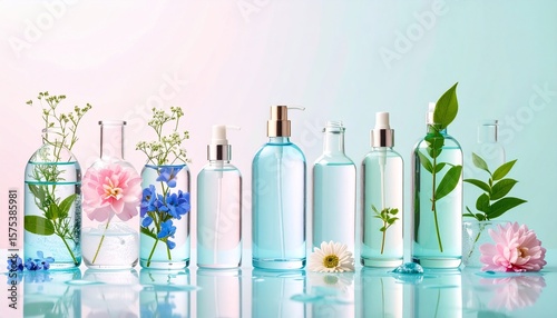 Floral Beauty Product Collection: A Serene Display of Natural Skincare