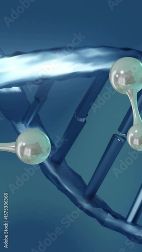 Animation of molecules moving over dna strand spinning