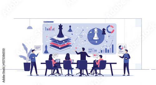 Strategic business planning and data analysis meeting for future growth