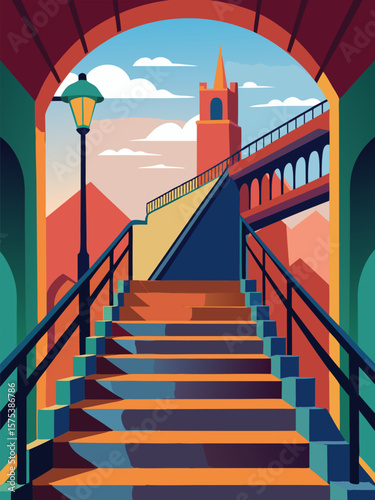 Vibrant Cityscape. A Colorful Architectural Journey