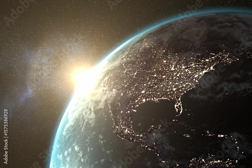 Fototapeta Naklejka Na Ścianę i Meble -  Image of a earth from space