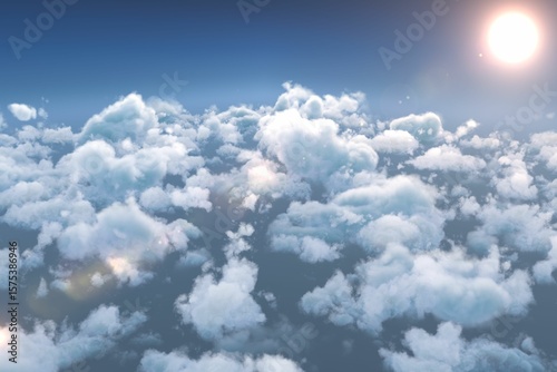 Idyllic view of bright sun over cloudscape during sunny day
