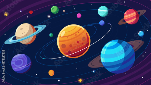 Vibrant Planets in a Cosmic Dance. A Colorful Journey Through the Solar System