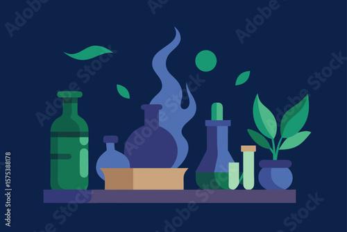Abandoned Apothecary with Bottles Herbs and Mystery