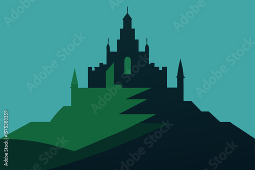 Foreboding Castle Perched on a Desolate Hill