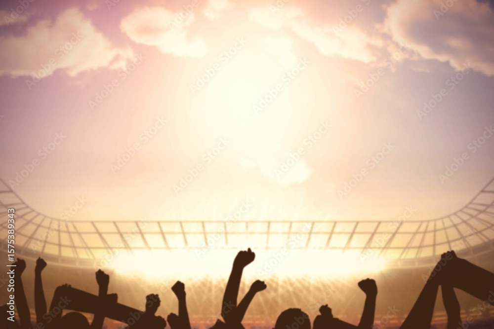 Obraz premium Football stadium with cheering crowd