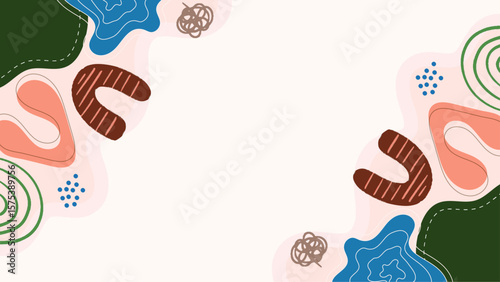Abstract colorful shapes forming a border. Perfect for website banners, social media graphics, packaging design, and abstract backgrounds.