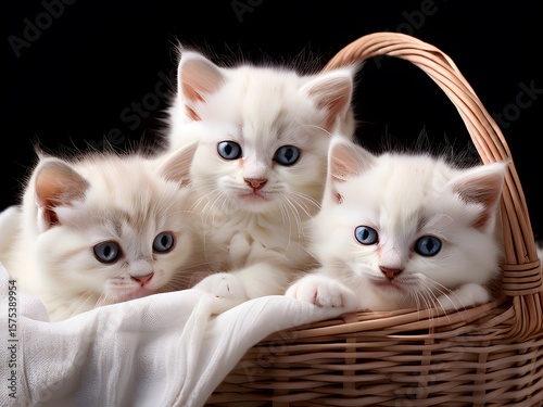Cute kittens in a busket