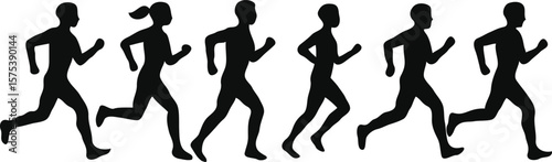 Silhouette of Runners Fitness, Exercise, and Active Lifestyle
