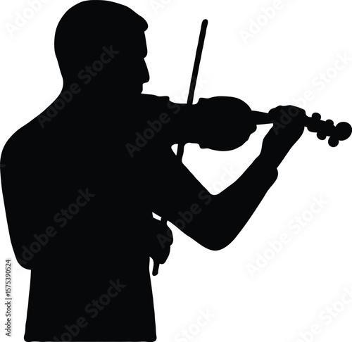 Silhouette of a Violinist Elegant Musical Art