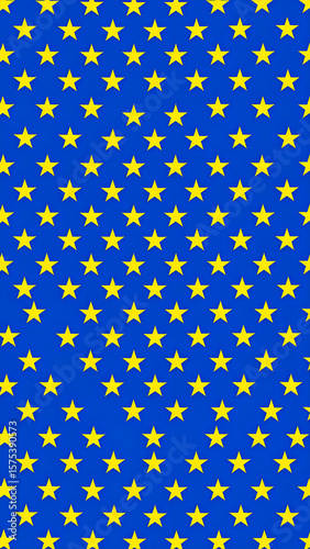 Yellow Stars Blue Background Pattern.