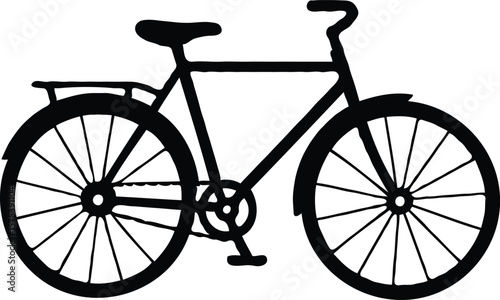 Classic Bicycle Illustration Simple Line Art Design of a Vintage Bike