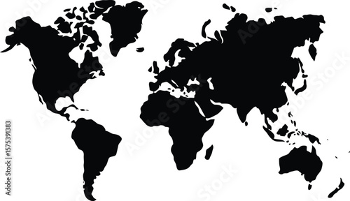 Exploring the World A Black and White World Map Illustration