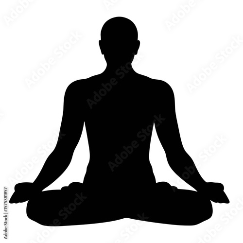 silhouette of a woman in yoga position