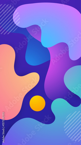 Colorful abstract shapes and lines with fluid design. Perfect for backgrounds, wallpaper, website design, and artistic projects. Bold and vibrant visuals.