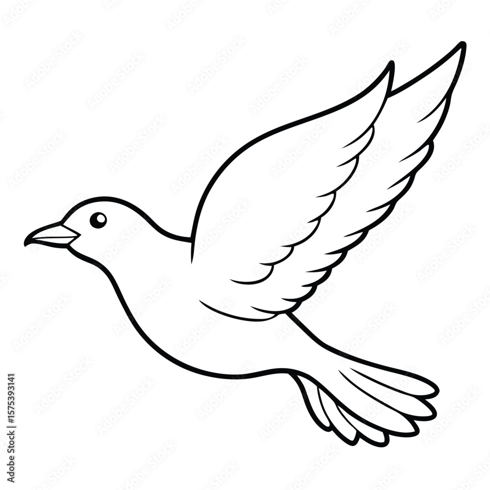 Obraz premium flying bird outline illustration