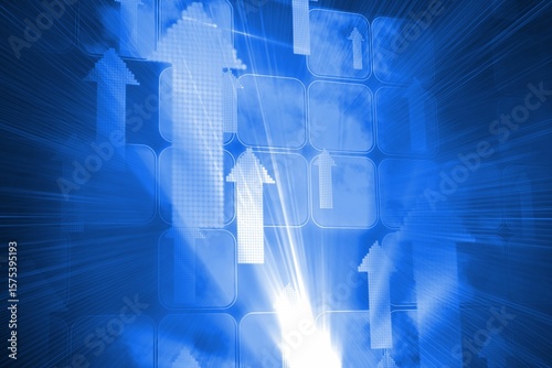 Futuristic shiny arrows and squares