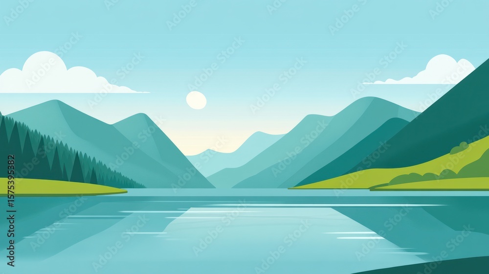 Serene mountain lake landscape (2) Serene mountain lake landscape (2)