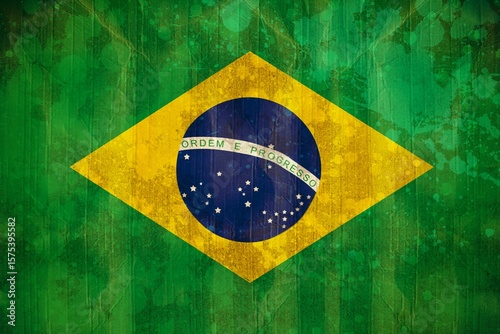 Brazil flag in grunge effect