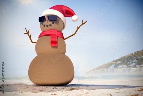 Festive sandman on the beach
