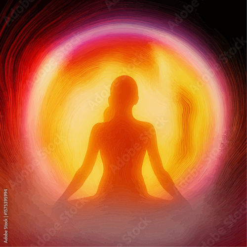 silhouette of a woman in yoga position