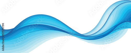 Abstract blue wavy lines on white background creating a dynamic and flowing visual effect design