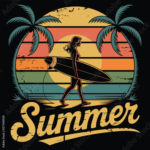 Tropical beach paradise vector illustration for your summer holiday travel poster