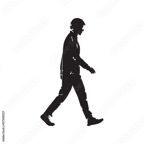 The Walking Figure: Silhouette of an individual engaged in walking, exuding a sense of purpose and forward movement. Perfect for conveying themes of progress, journey, or everyday life.