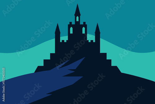 Foreboding Castle Perched on Desolate Hill