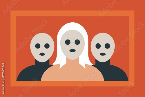 Ghostly Face in Old Photograph Effect Background
