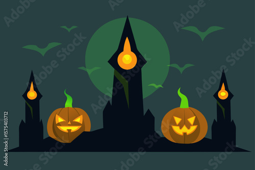Witch Pumpkin Garden with Glowing Runes