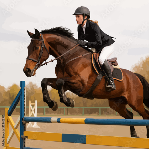 horse and rider on a horse